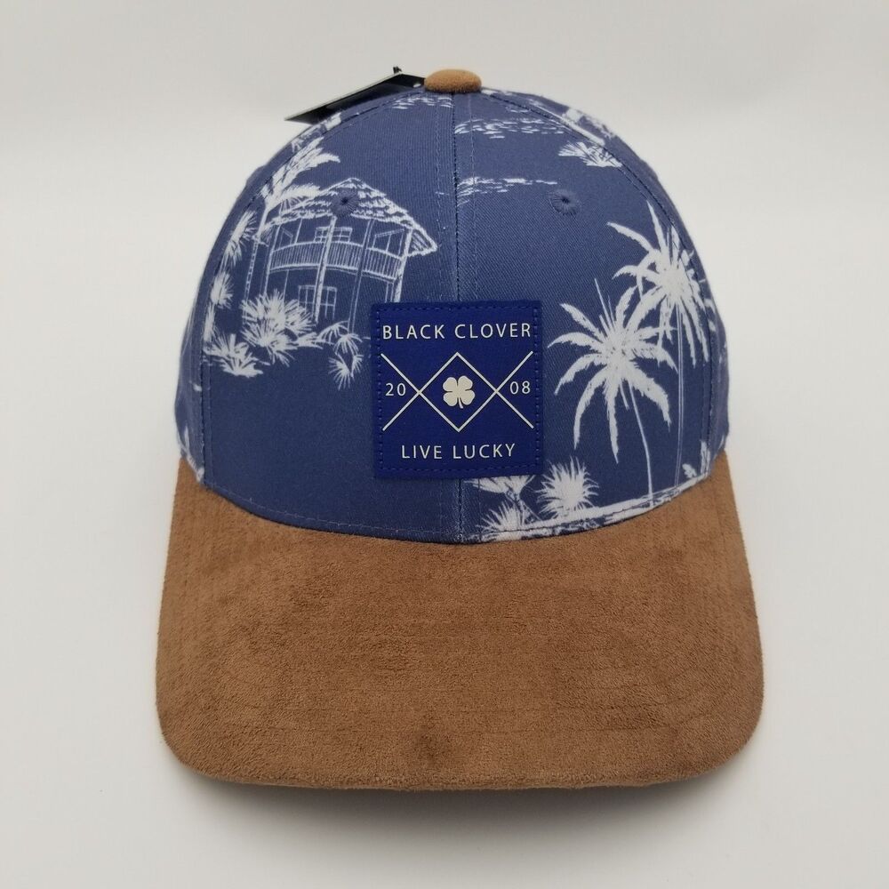 NWT Black Clover Vacation Hat Palm Trees Beach House Adjustable Hat/Cap Flexfit